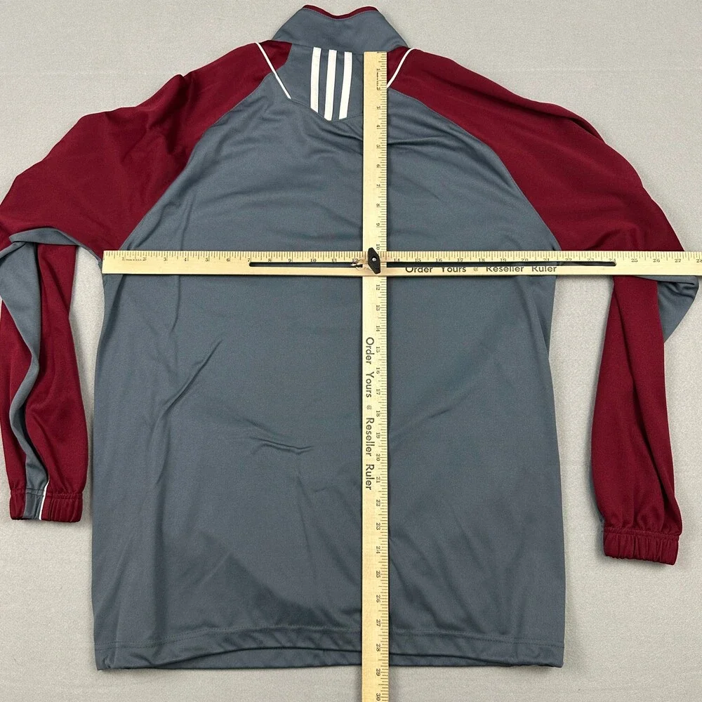 Winthrop Eagles Sweater Men Small Gray Red Adidas 1/4 Zip Track & Field S